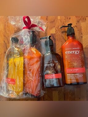 Bath & Body Works Energy Orange Ginger Hand Soap. Body Lotion(2). Shower Gel